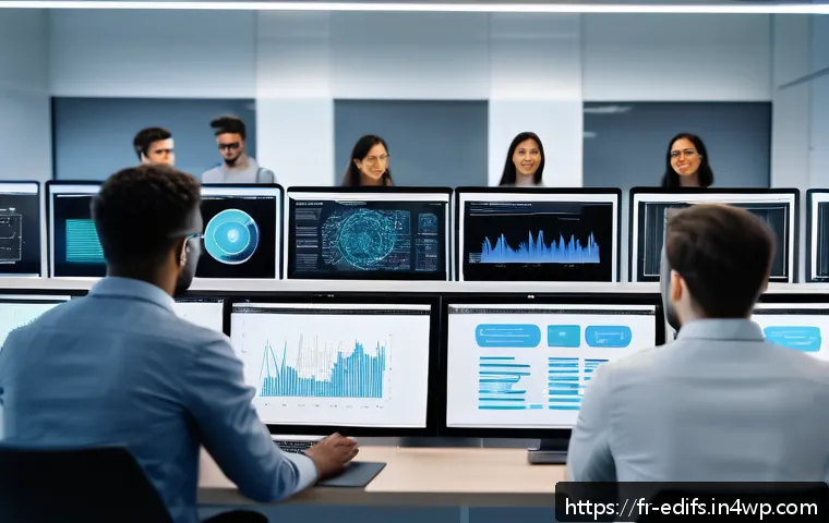 멀티모달 학습에서의 피드백 중요성 - A sophisticated research laboratory scene showing a diverse team of data scientists and AI engineers...